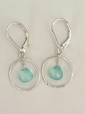 Sea Foam Blue Chalcedony Loop Earrings