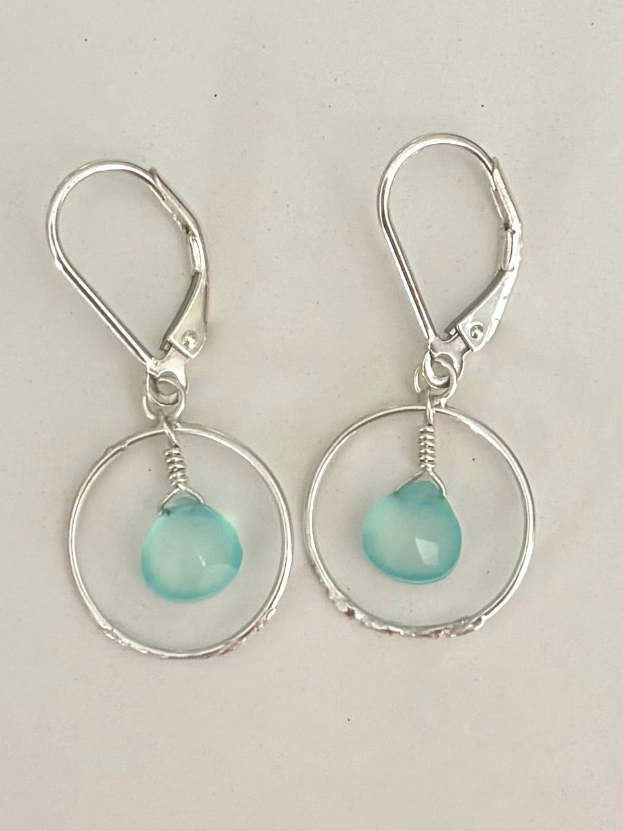 Sea Foam Blue Chalcedony Loops